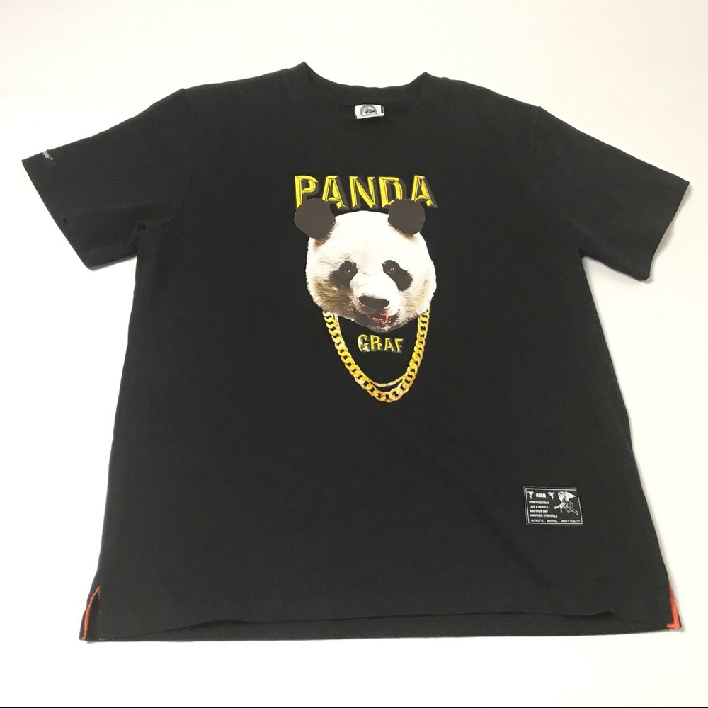 Graf Panda Tee T-shirt Size M Black Shortsleeve